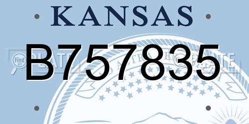 B757835 Kansas License Plate