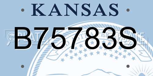 B75783S Kansas License Plate