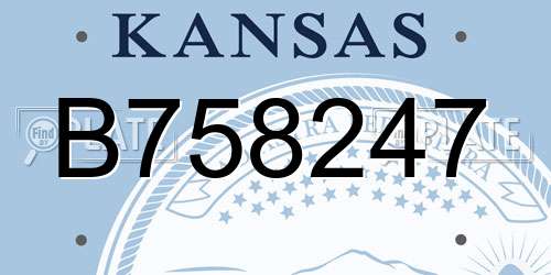 B758247 Kansas License Plate