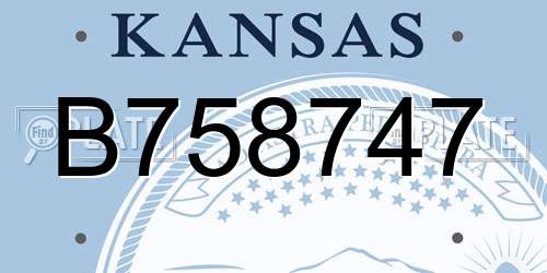 B758747 Kansas License Plate