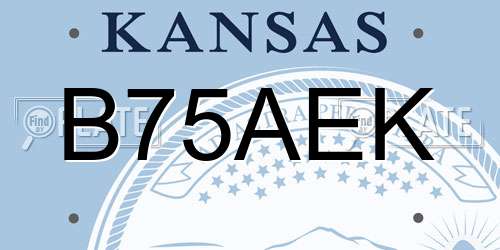 B75AEK Kansas License Plate