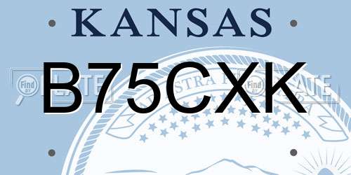 B75CXK Kansas License Plate