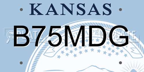 B75MDG Kansas License Plate