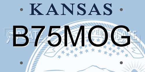 B75MOG Kansas License Plate