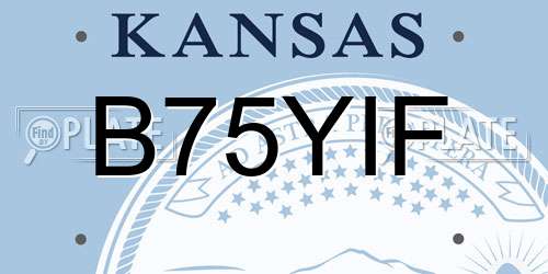 B75YIF Kansas License Plate