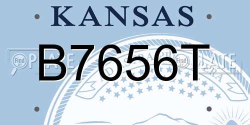 B7656T Kansas License Plate