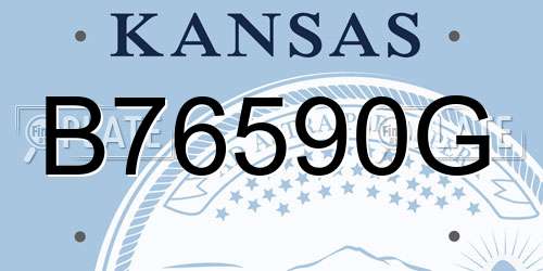B76590G Kansas License Plate