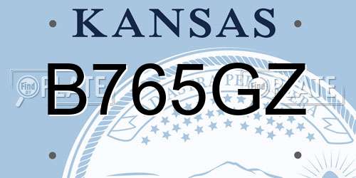 B765GZ Kansas License Plate