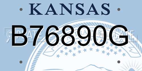 B76890G Kansas License Plate
