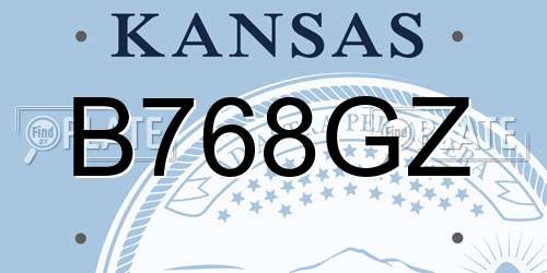 B768GZ Kansas License Plate