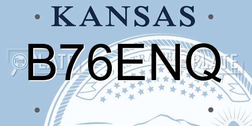B76ENQ Kansas License Plate