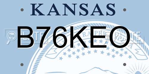 B76KEO Kansas License Plate
