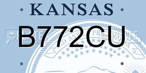 B772CU Kansas License Plate