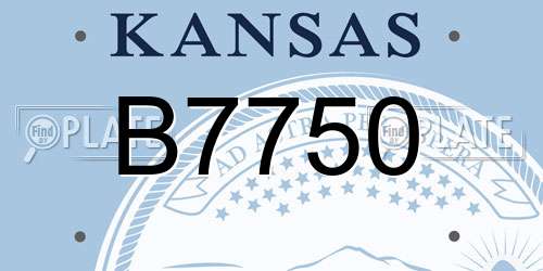 B7750 Kansas License Plate