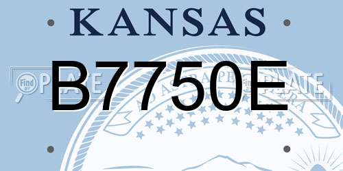 B7750E Kansas License Plate