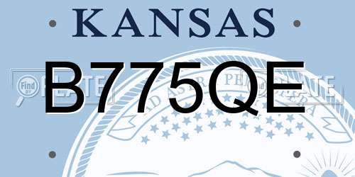 B775QE Kansas License Plate