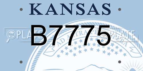 B7775 Kansas License Plate