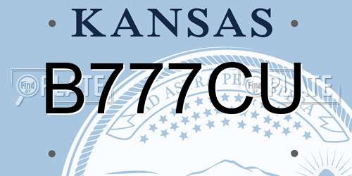 B777CU Kansas License Plate