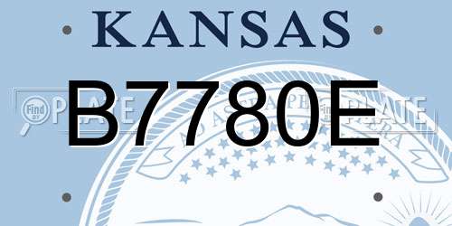 B7780E Kansas License Plate