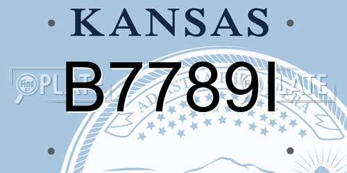 B7789I Kansas License Plate