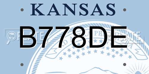 B778DE Kansas License Plate