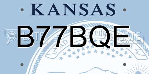 B77BQE Kansas License Plate