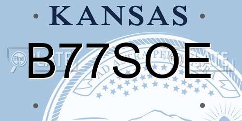 B77SOE Kansas License Plate