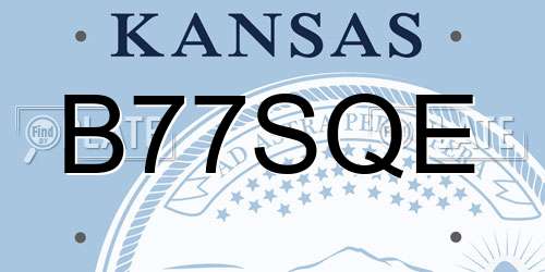 B77SQE Kansas License Plate