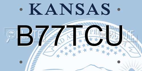 B77TCU Kansas License Plate