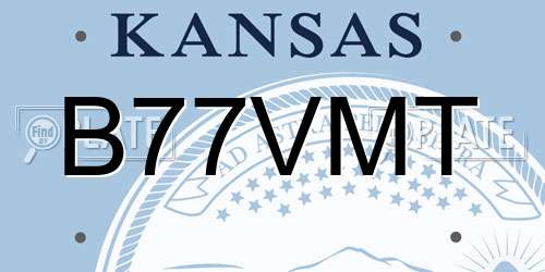 B77VMT Kansas License Plate