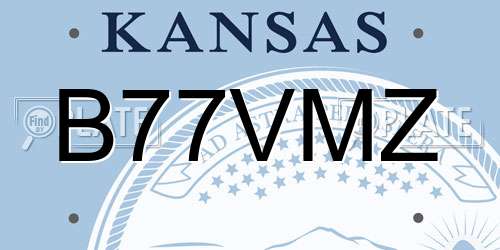 B77VMZ Kansas License Plate