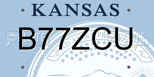 B77ZCU Kansas License Plate
