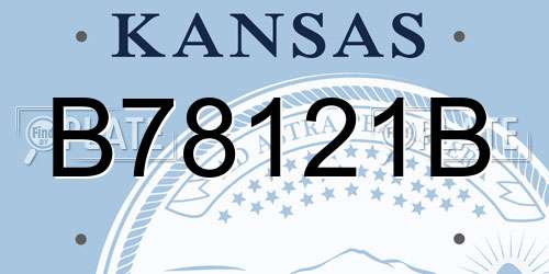 B78121B Kansas License Plate