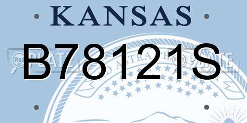 B78121S Kansas License Plate