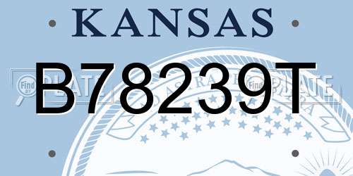 B78239T Kansas License Plate
