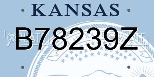 B78239Z Kansas License Plate