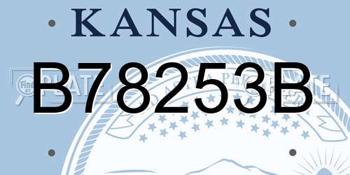 B78253B Kansas License Plate