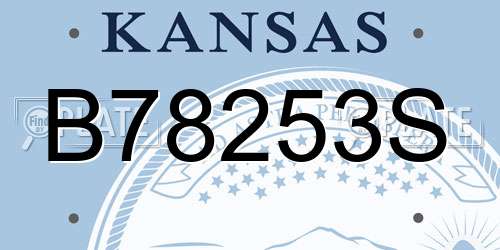 B78253S Kansas License Plate