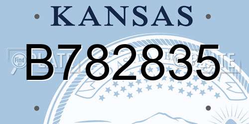 B782835 Kansas License Plate