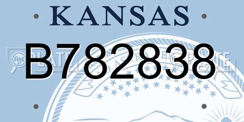 B782838 Kansas License Plate