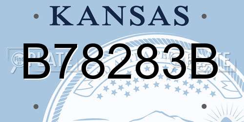 B78283B Kansas License Plate