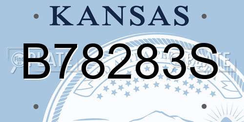 B78283S Kansas License Plate