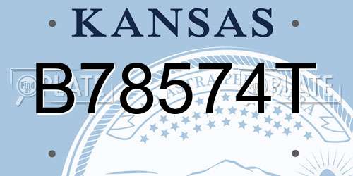 B78574T Kansas License Plate