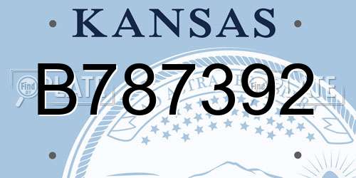 B787392 Kansas License Plate
