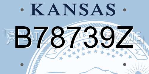 B78739Z Kansas License Plate