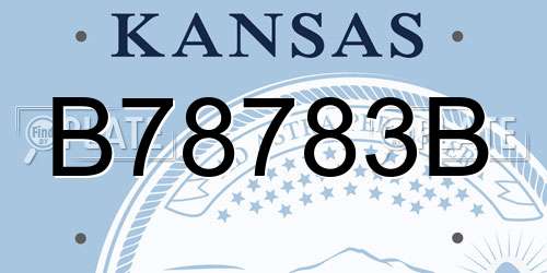 B78783B Kansas License Plate