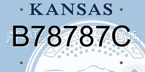 B78787C Kansas License Plate