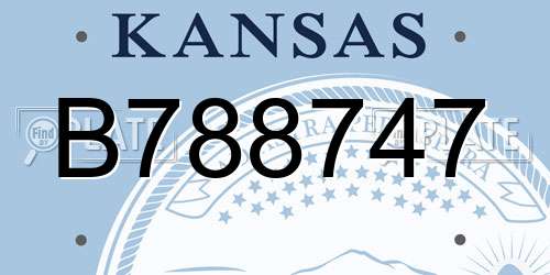 B788747 Kansas License Plate
