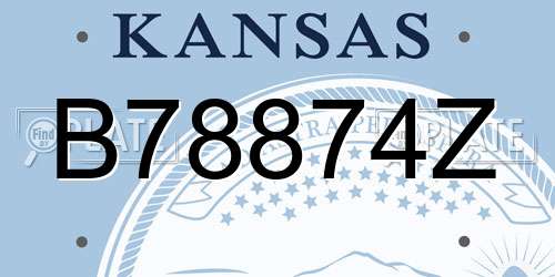 B78874Z Kansas License Plate