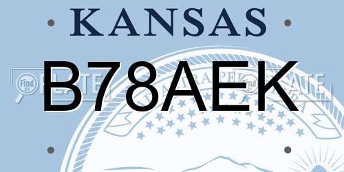 B78AEK Kansas License Plate